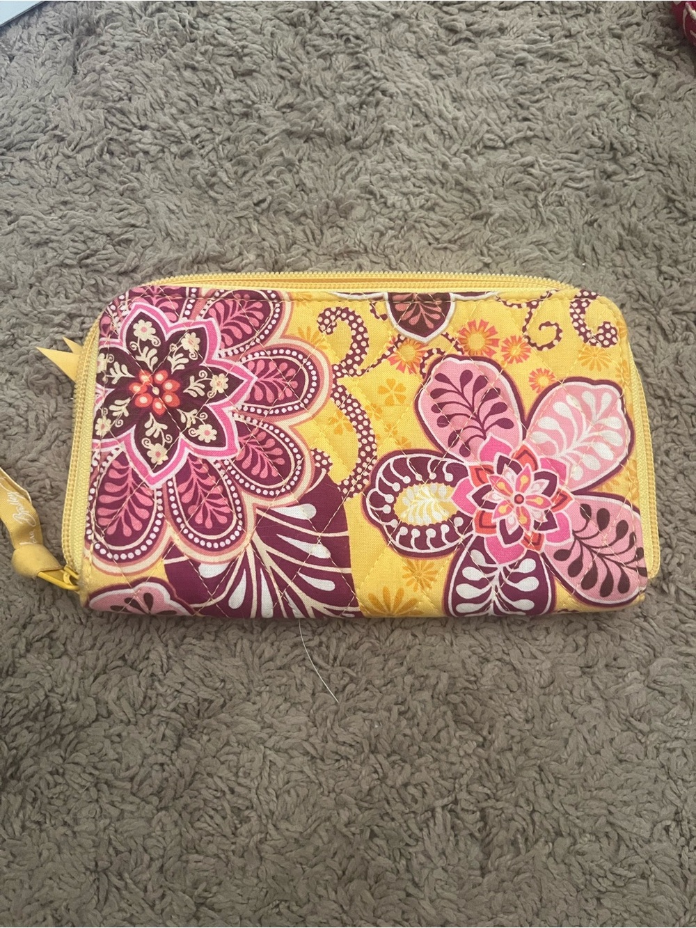 Vera Bradley Boho Yellow Floral Zip Wallet